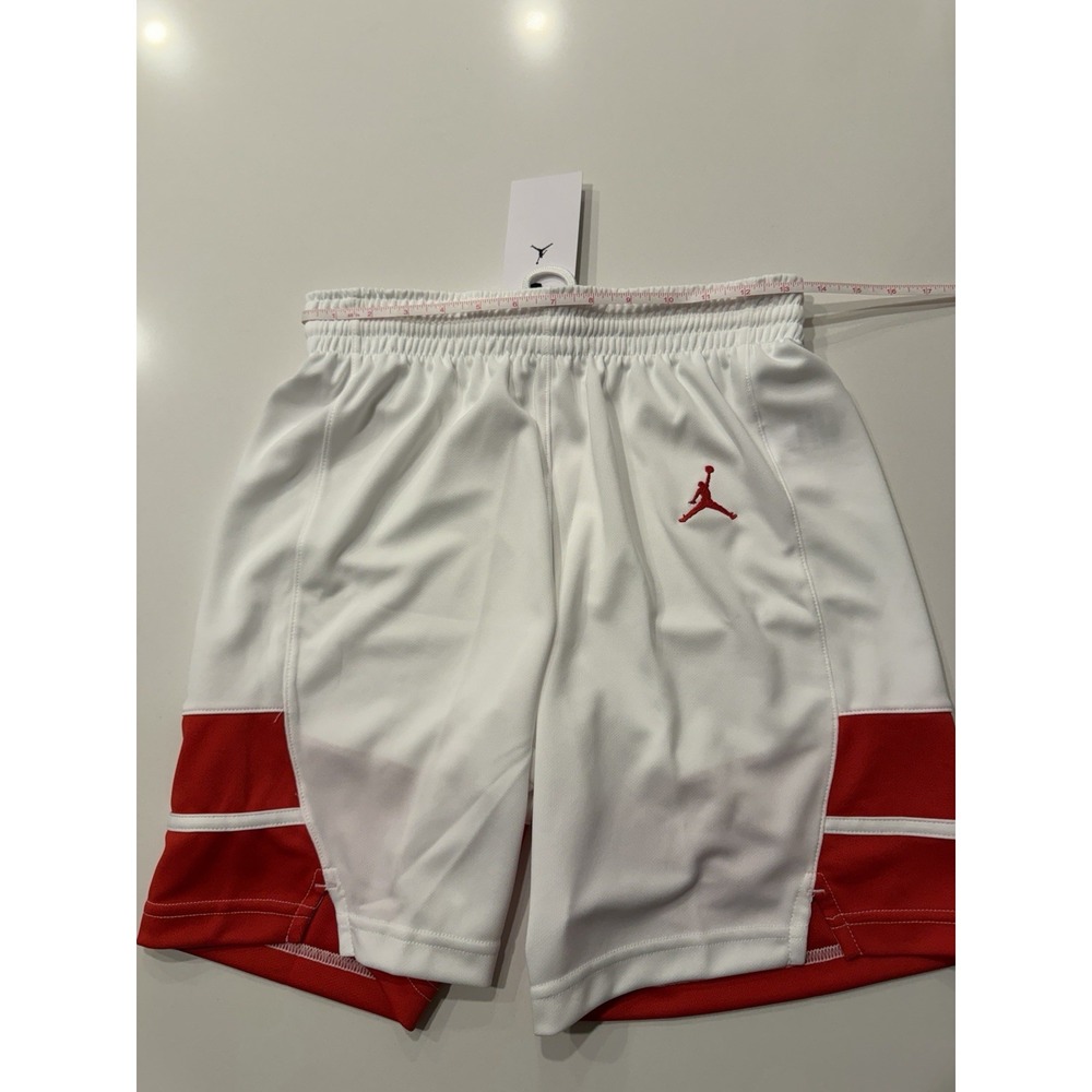 Jordan Stock Overtime Basketball Game Short White Red FQ5375-109 Mens‎ S NWT